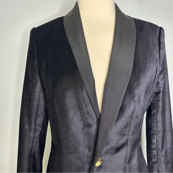 Ted Baker Women’s London Katcia Velvet Tuxedo Blazer Jacket Size 2, US-4 $257